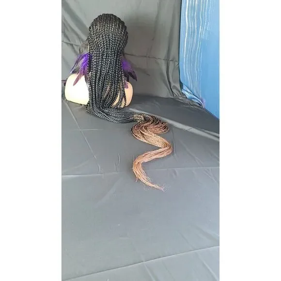 Braided wigs 100% handmade, long braids, long wig, stunning feeding cornrows - Picture 13 of 15